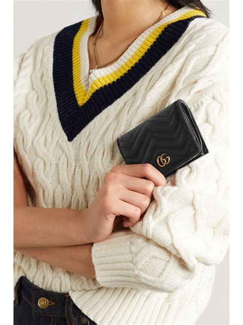 gucci black leather wallet|gg marmont quilted leather wallet.